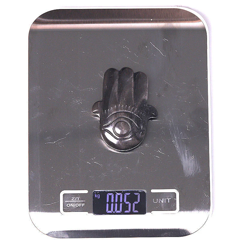 2" Obsidian Hand Figurine with Evil Eye Carving - Image 6