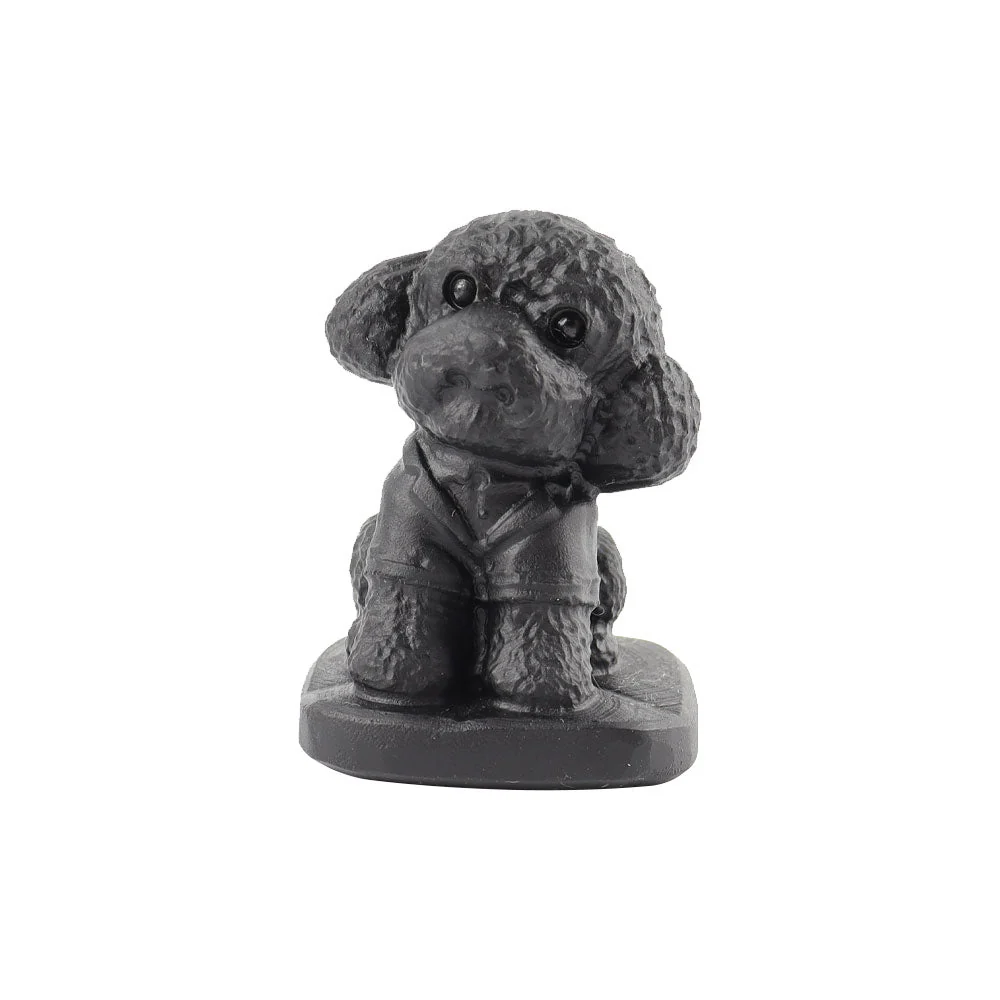 Black Obsidian Crystal Dog Carving 1.7-inch Figurine - Image 2