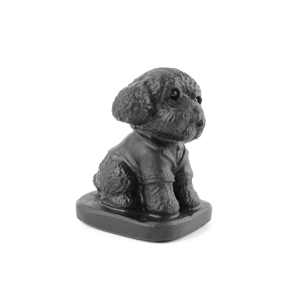Black Obsidian Crystal Dog Carving 1.7-inch Figurine - Image 4
