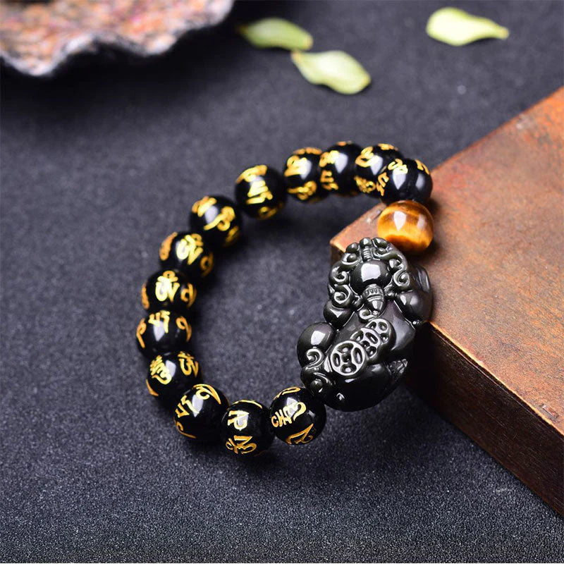10mm Obsidian Pixiu Wealth Bracelet for Prosperity - Image 2