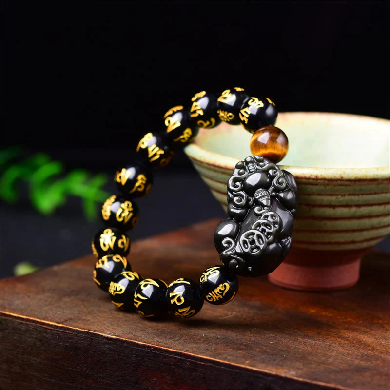 10mm Obsidian Pixiu Wealth Bracelet for Prosperity - Image 3