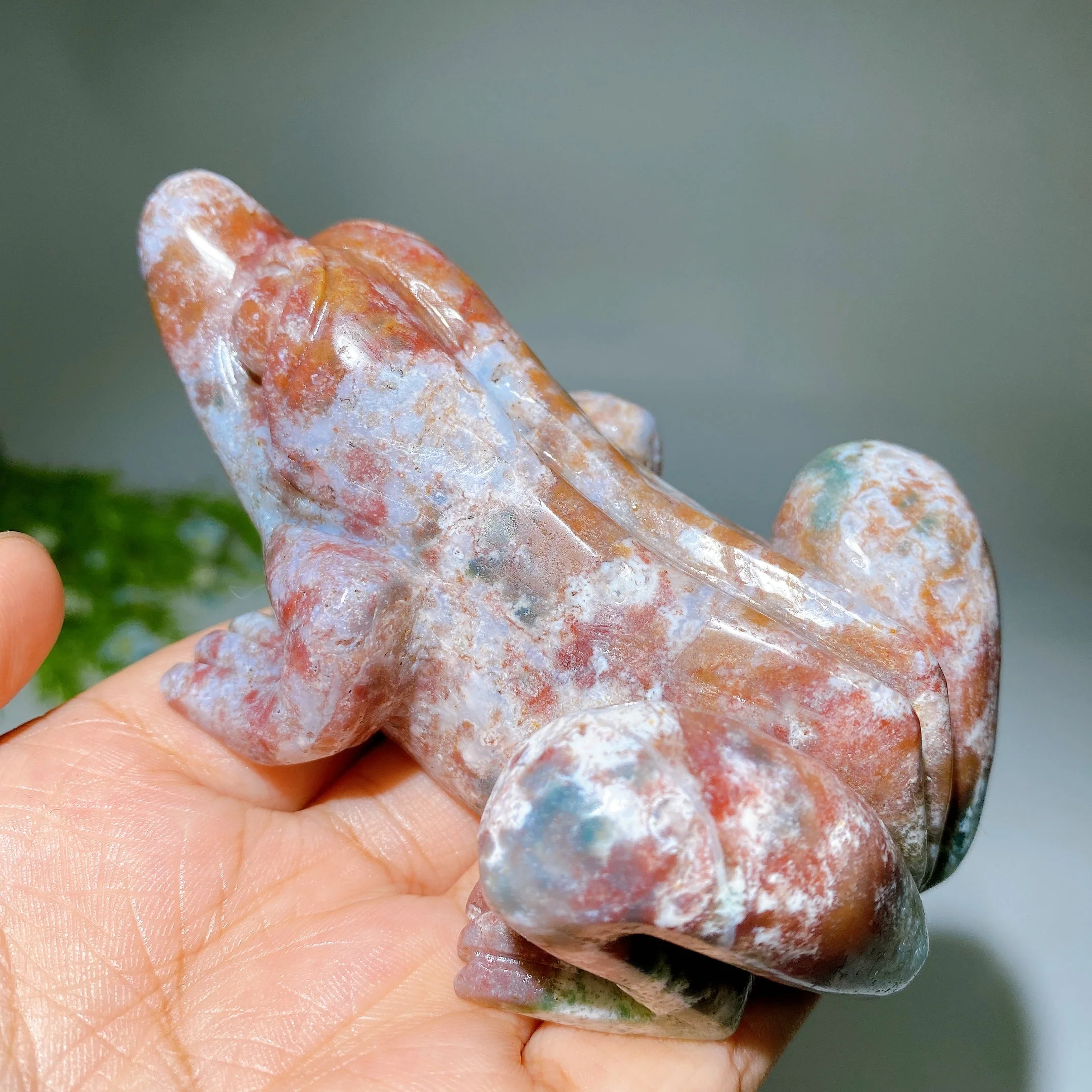 4.0-4.2" Ocean Jasper Frog Carving for Healing - Image 6