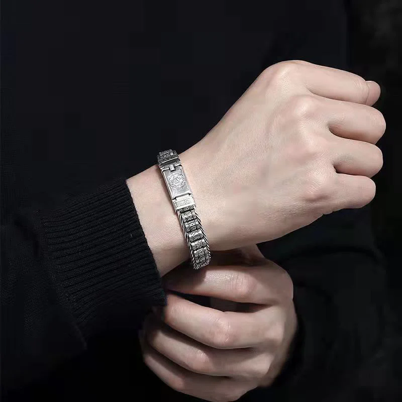 18cm Premium Om Mani Padme Hum Copper Bracelet - Image 3