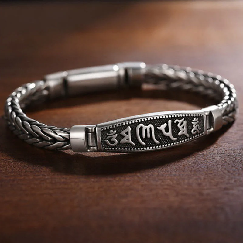 Om Mani Padme Hum Copper Bracelet 18cm - Tibetan Mantra - Image 2