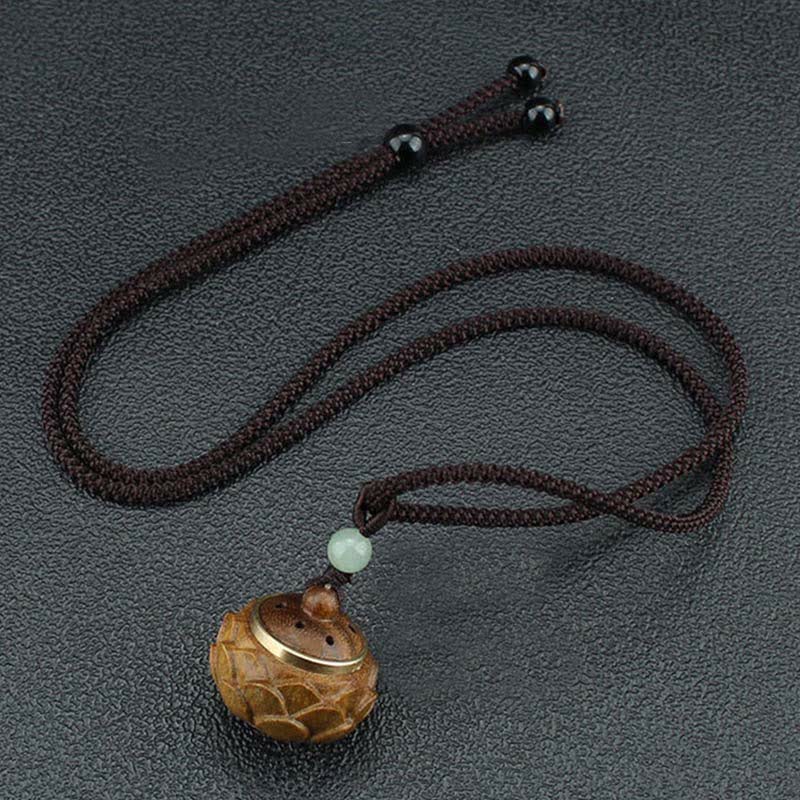 Om Mani Padme Hum Green Sandalwood Necklace for Soothing Peace - Image 10