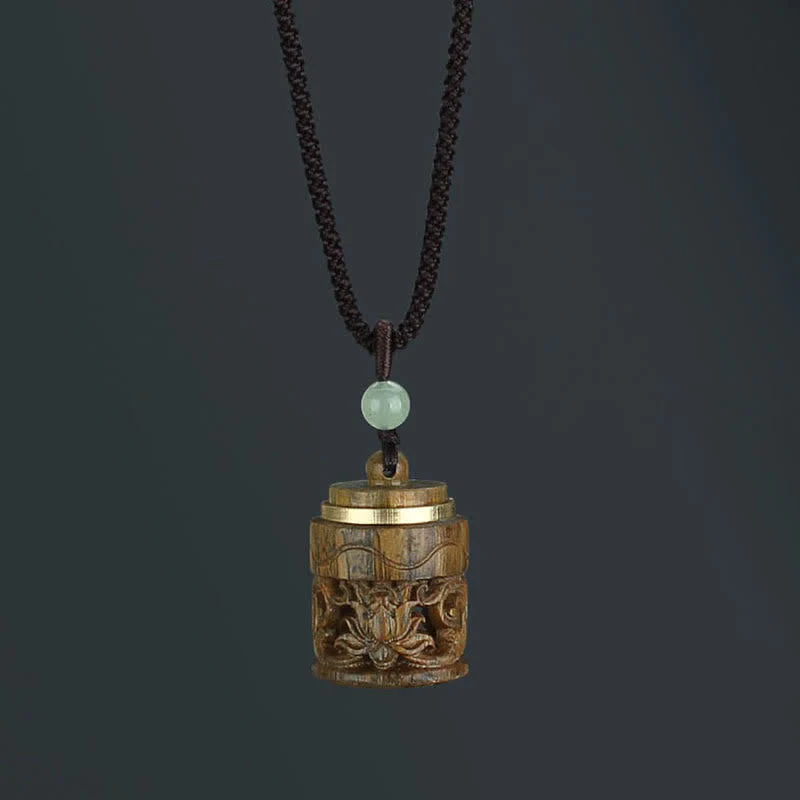Om Mani Padme Hum Green Sandalwood Necklace for Soothing Peace - Image 13