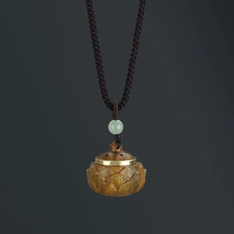 Om Mani Padme Hum Green Sandalwood Necklace for Soothing Peace - Image 8