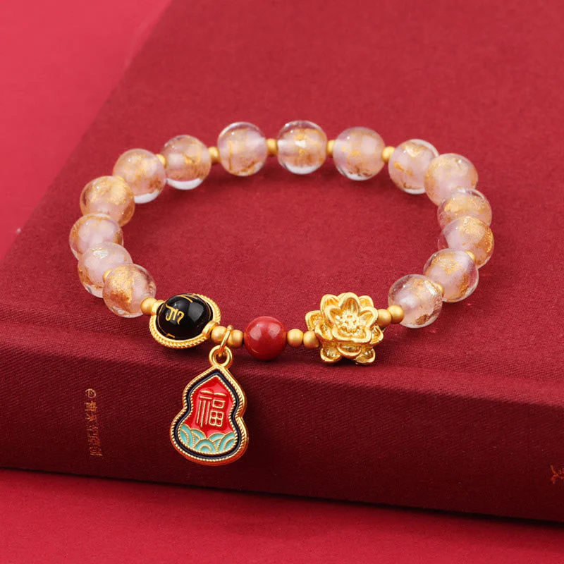 8mm Om Mani Padme Hum Bracelet | Liuli Glass Charm - Image 10