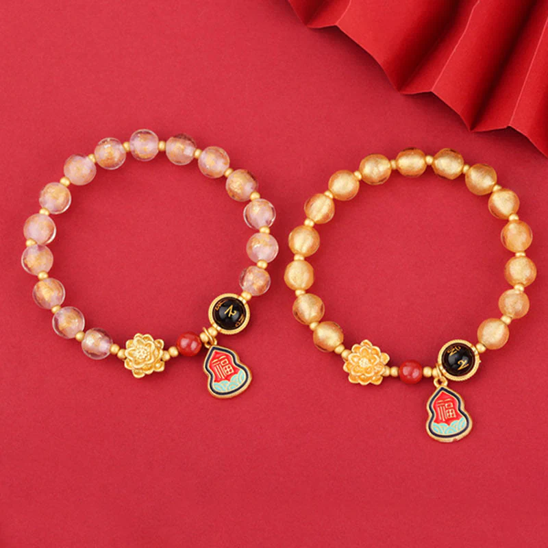 8mm Om Mani Padme Hum Bracelet | Liuli Glass Charm - Image 11