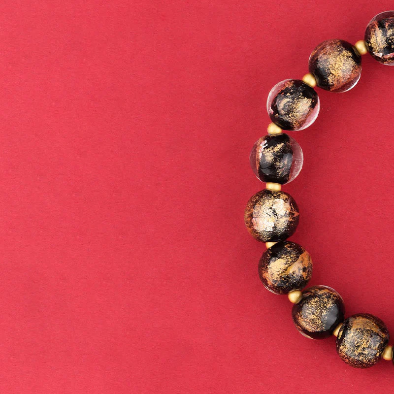 8mm Om Mani Padme Hum Bracelet | Liuli Glass Charm - Image 4