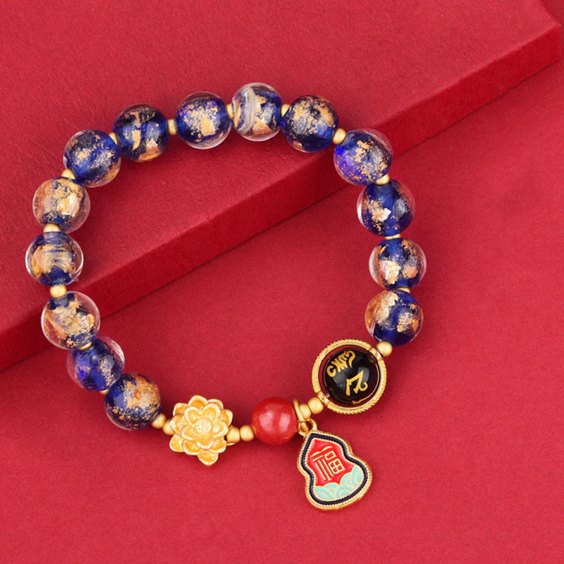8mm Om Mani Padme Hum Bracelet | Liuli Glass Charm - Image 7