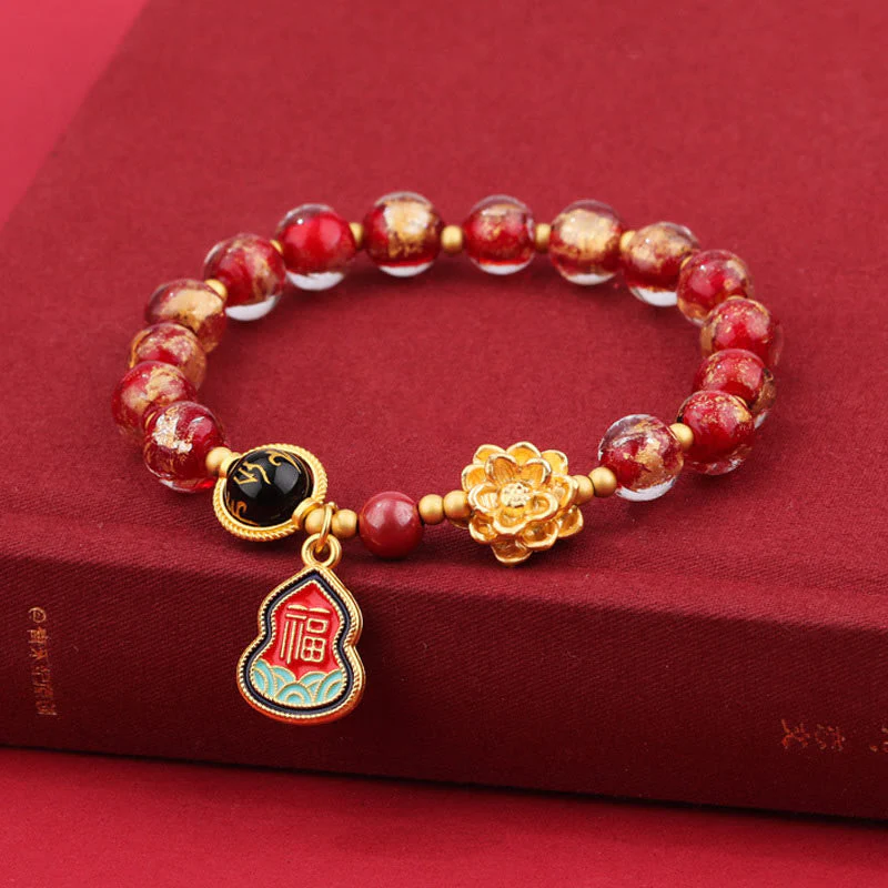 8mm Om Mani Padme Hum Bracelet | Liuli Glass Charm - Image 9