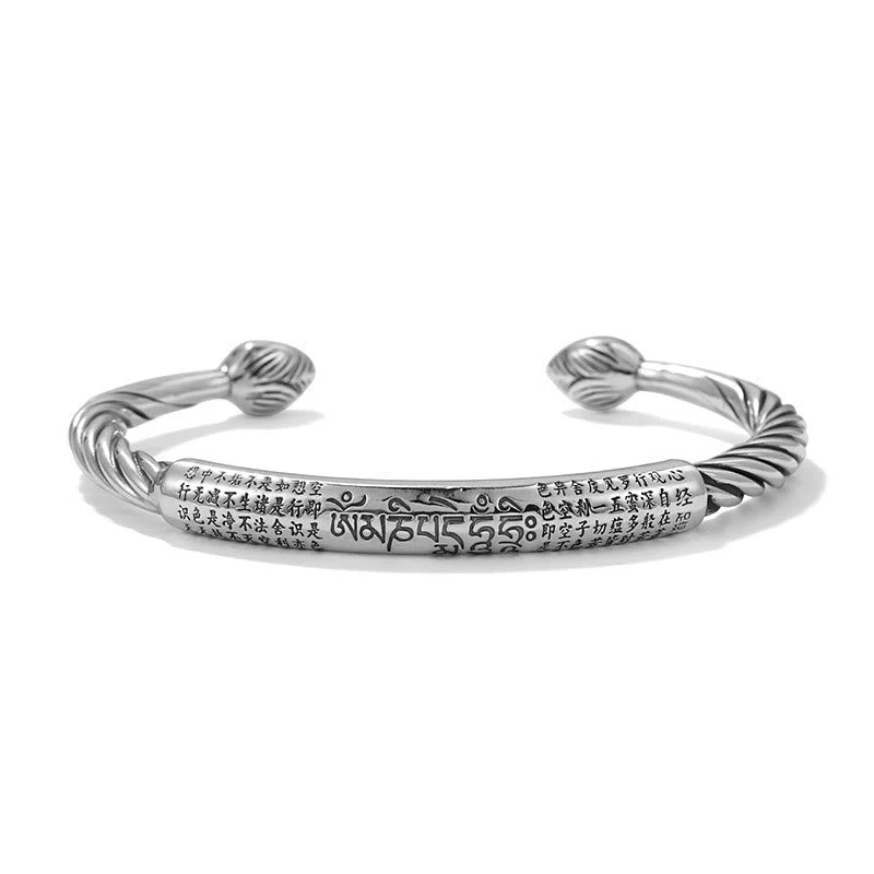 999 Sterling Silver Om Mani Padme Hum Protection Bracelet - Image 3