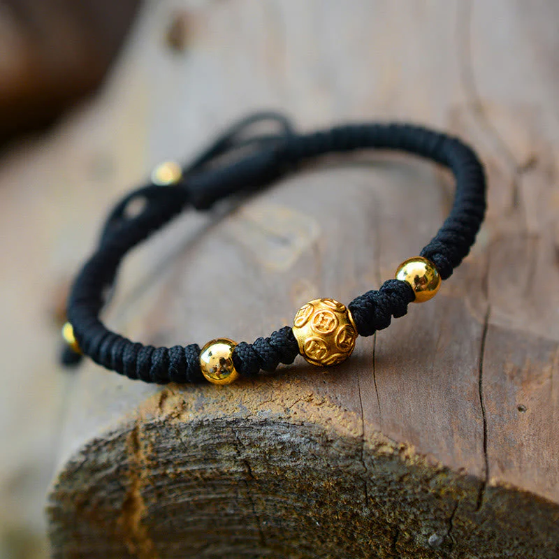 Om Mani Padme Hum Silver String Couple Bracelet | Protection & Luck - Image 3
