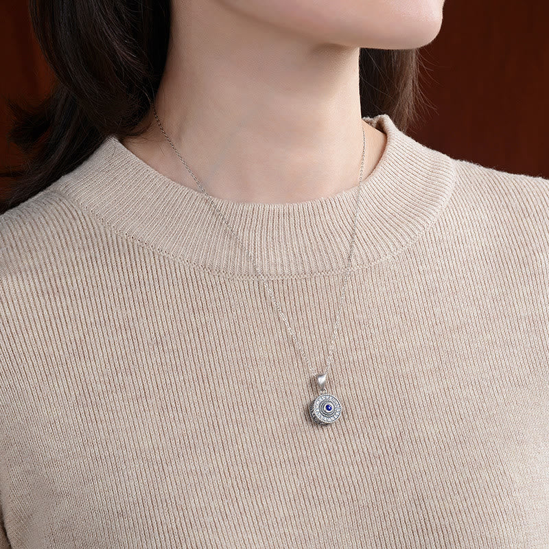 Om Mani Padme Hum Necklace in 925 Sterling Silver with Lazurite | Love & Peace - Image 2