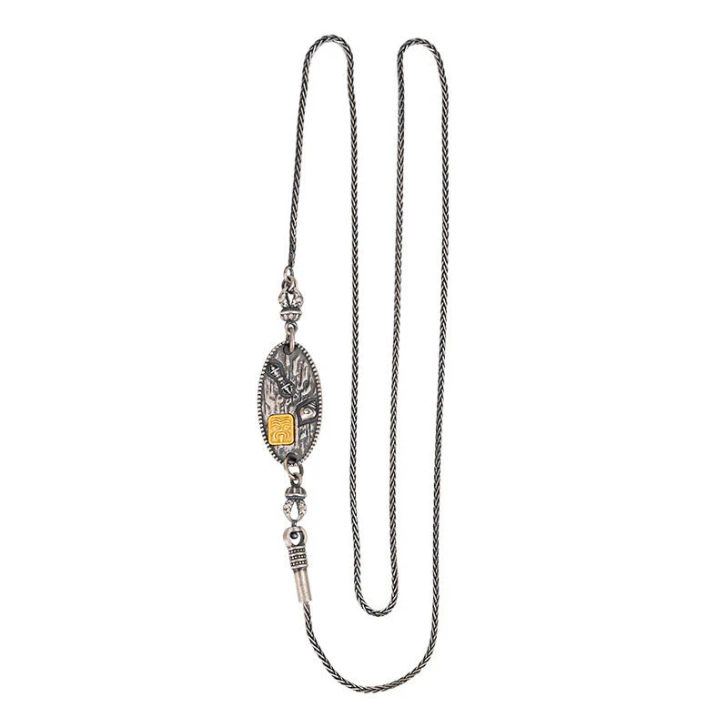925 Sterling Silver Om Mani Padme Hum Necklace | Protection Chain - Image 3
