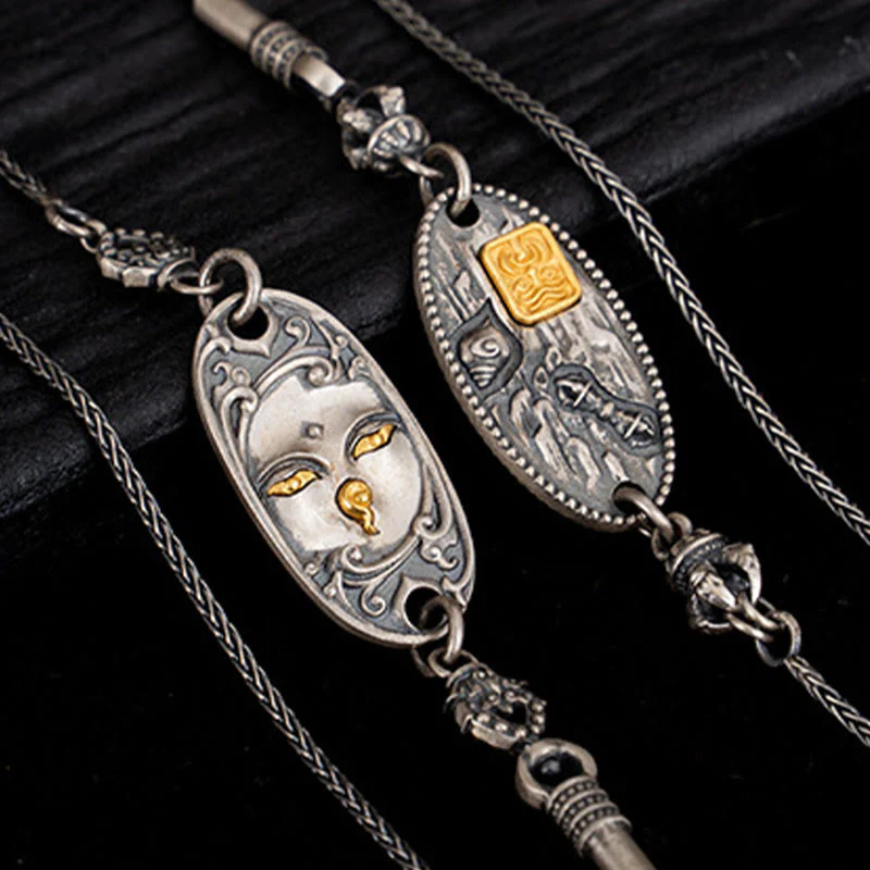 925 Sterling Silver Om Mani Padme Hum Necklace | Protection Chain - Image 9
