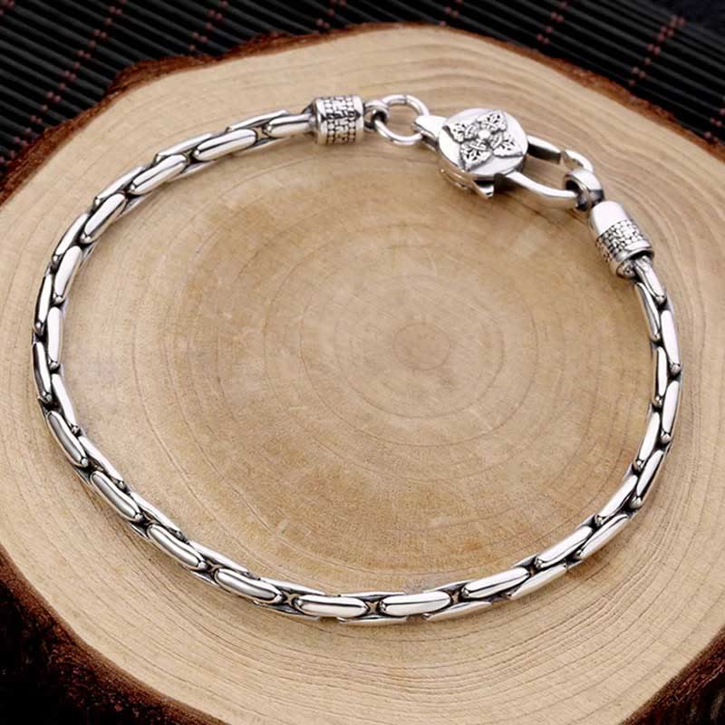 Copper Plated Silver Om Mani Padme Hum Strength Bracelet - Image 2