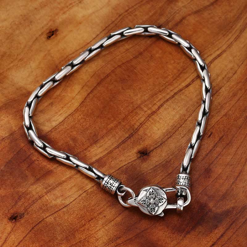 Copper Plated Silver Om Mani Padme Hum Strength Bracelet - Image 8