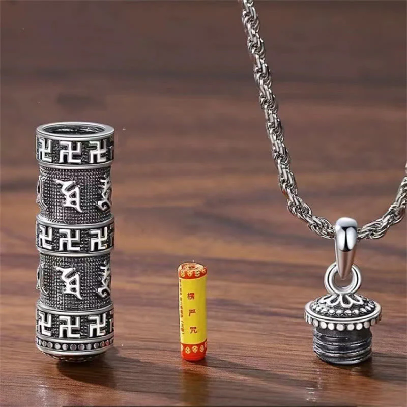 Om Mani Padme Hum Swastika Twisted Chain Wisdom Necklace - Image 4