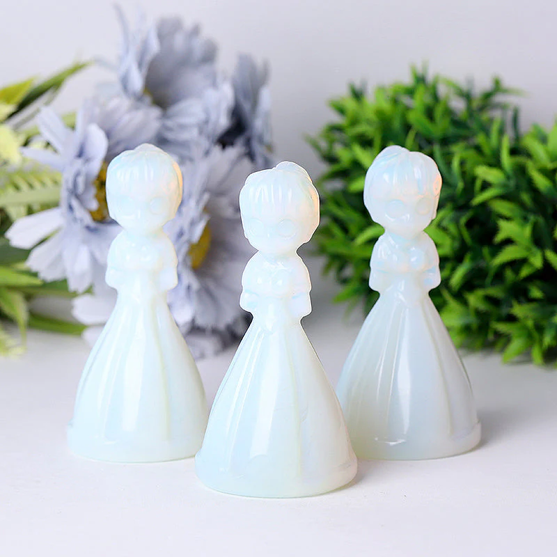 4-Inch Opalite Princess Crystal Figurine for Decoration
