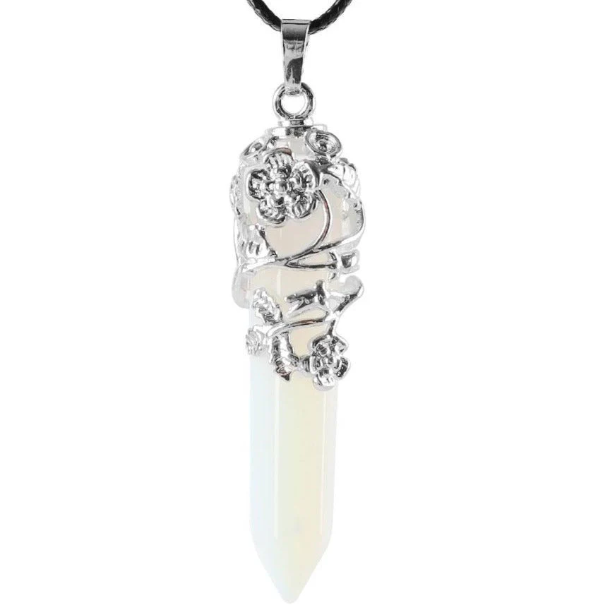 Opalite Healing Crystal Pendant for Spiritual Protection