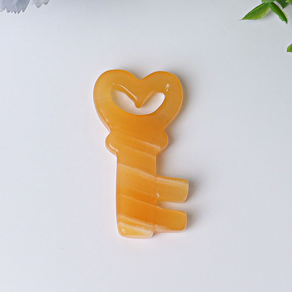 2.3 Inch Orange Calcite Heart Key Crystal Shape for Healing - Image 4