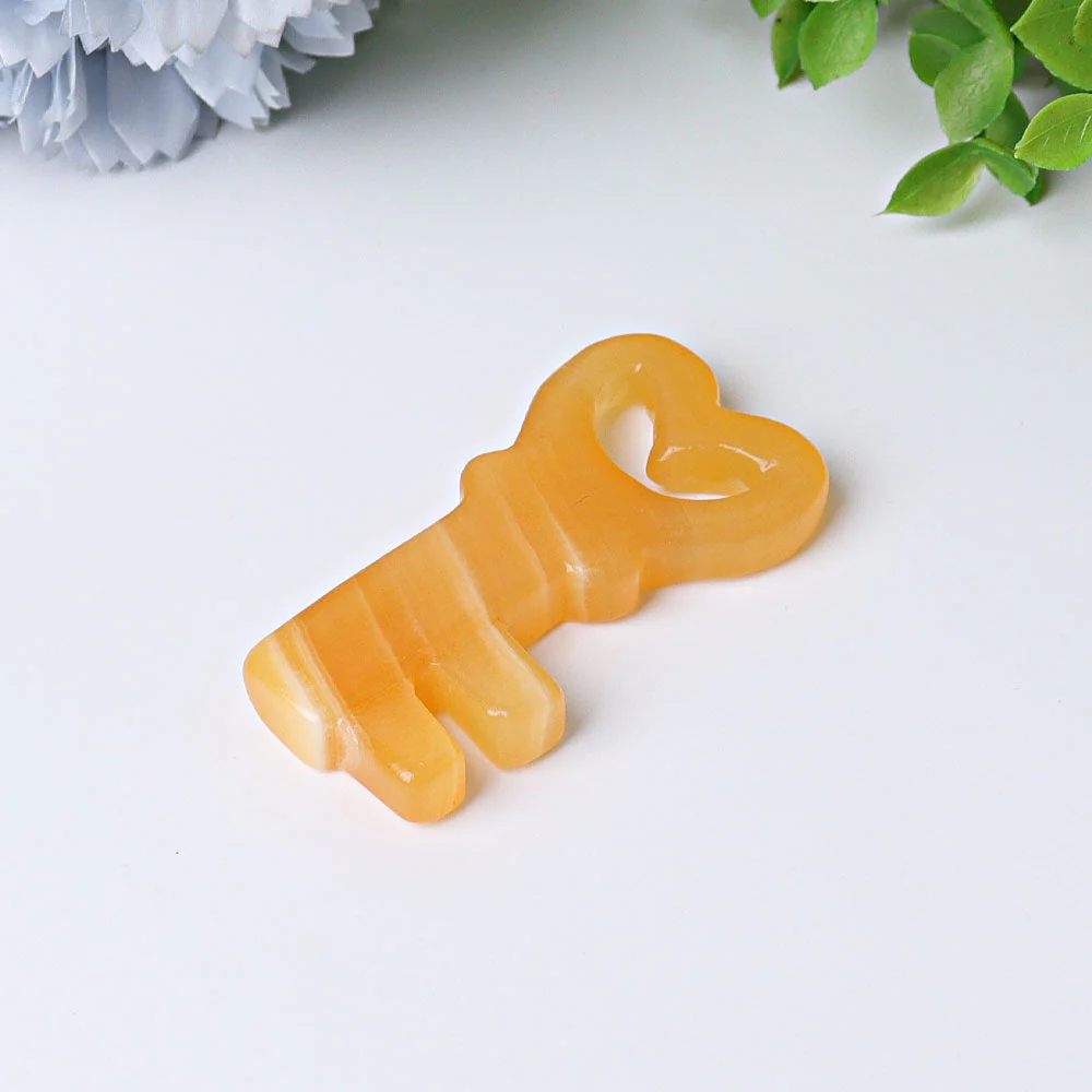 2.3 Inch Orange Calcite Heart Key Crystal Shape for Healing - Image 5