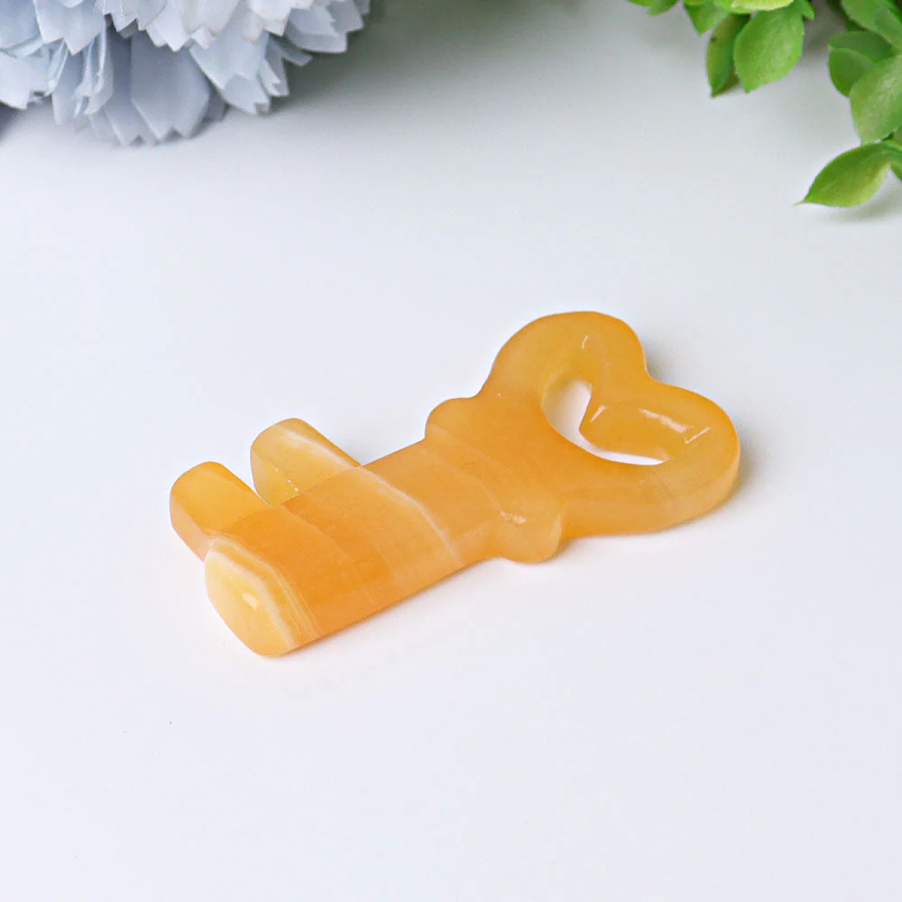 2.3 Inch Orange Calcite Heart Key Crystal Shape for Healing - Image 6