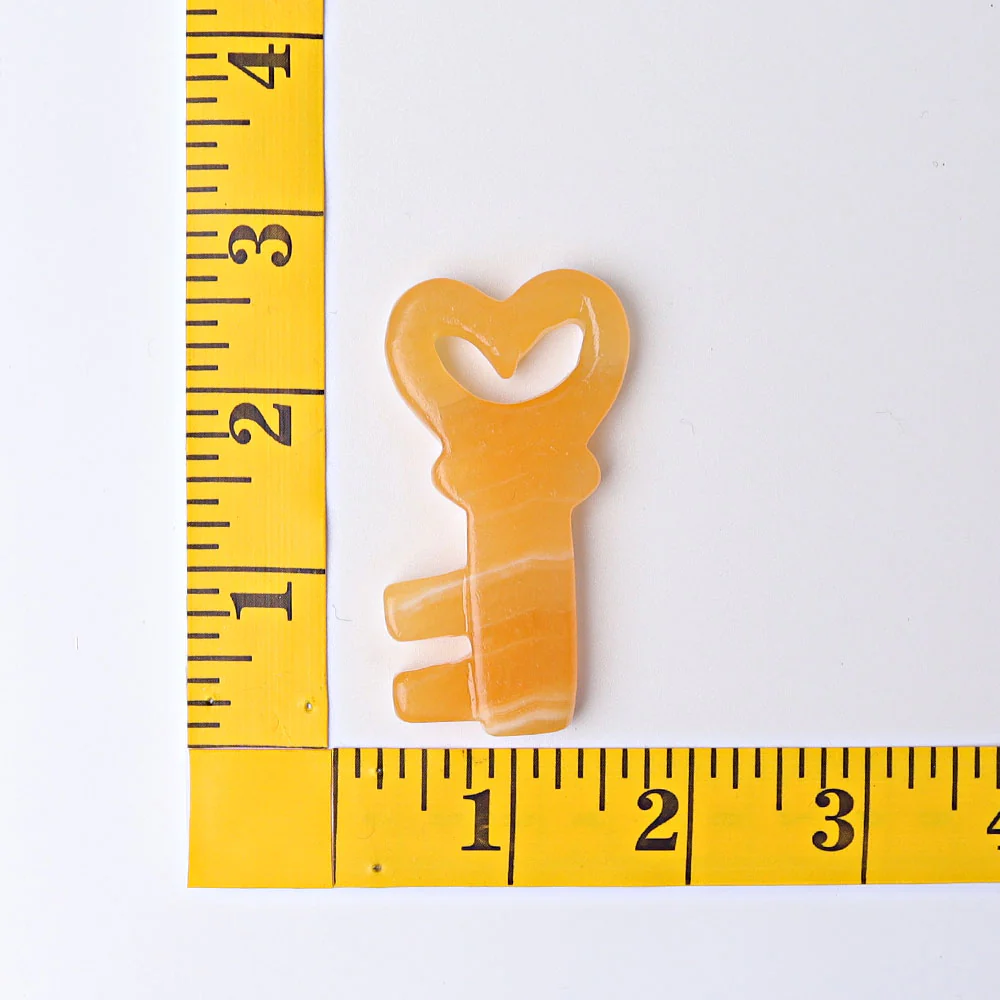 2.3 Inch Orange Calcite Heart Key Crystal Shape for Healing - Image 7