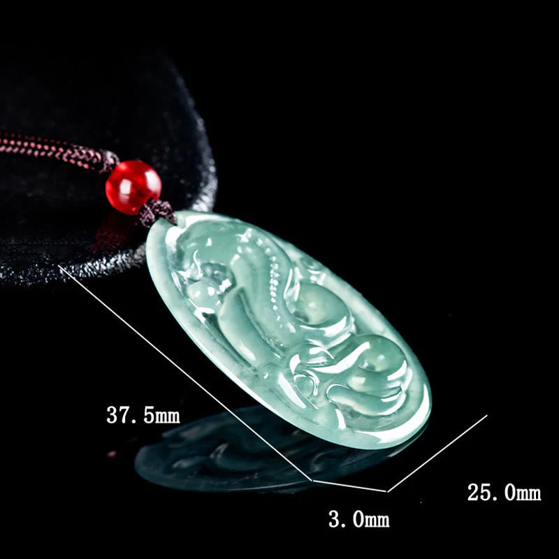 Oval Jade Snake Necklace Pendant for Luck & Protection - Image 7