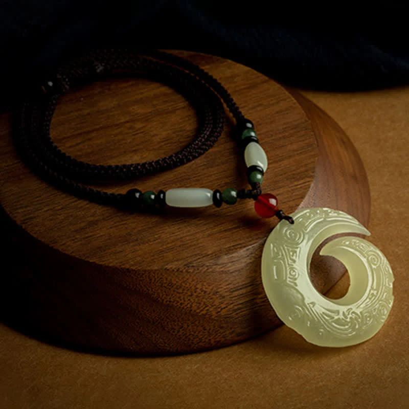 Jade Peace Buckle Necklace for Luck & Prosperity Pendant - Image 15