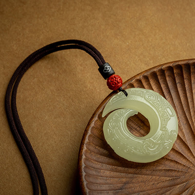 Jade Peace Buckle Necklace for Luck & Prosperity Pendant - Image 9