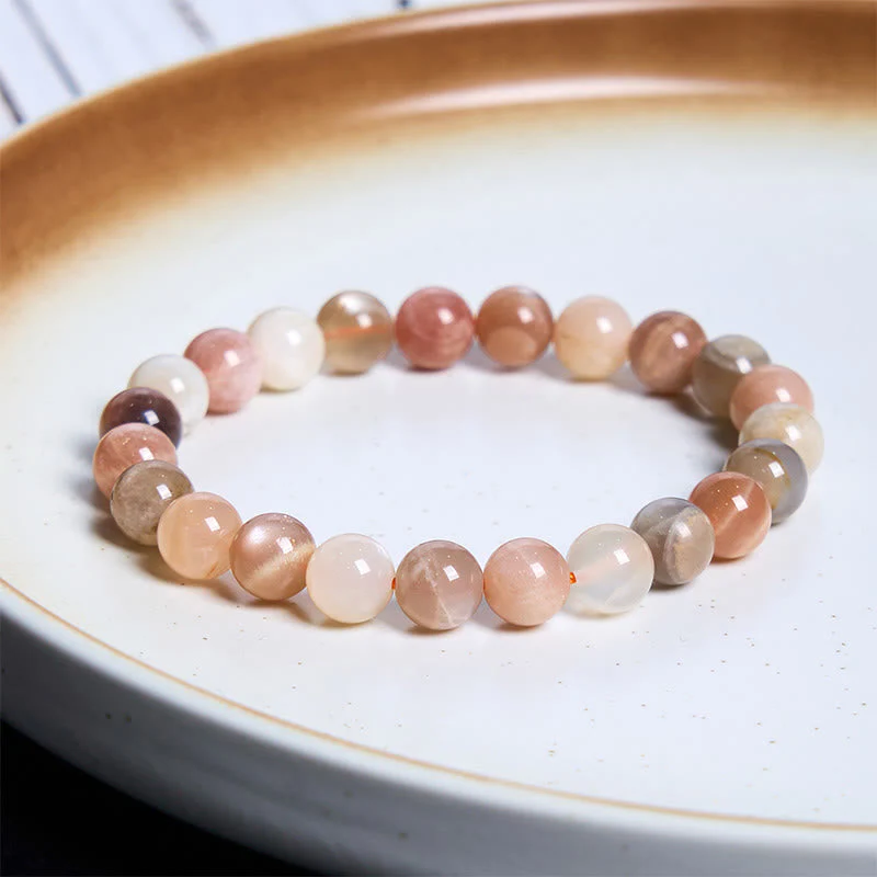 8mm Peach Moonstone Healing Bracelet - Women - Image 6