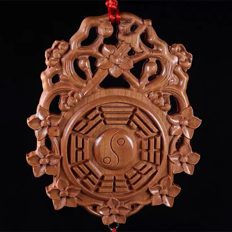 Peach Wood Feng Shui Bagua Map for Balance & Protection - Image 2