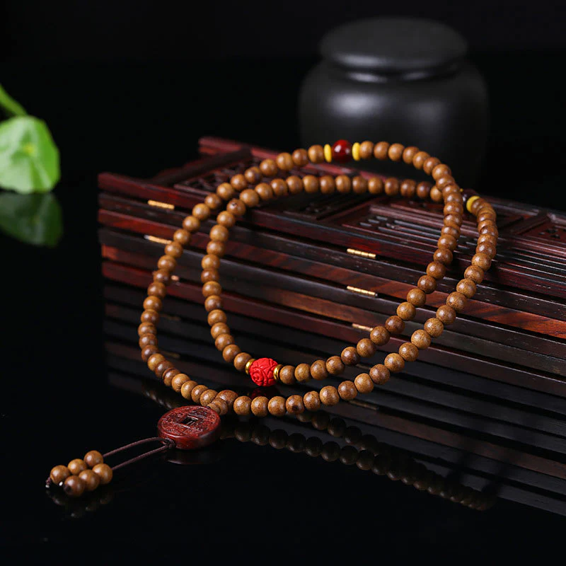 6mm Peach Wood Lotus Bracelet for Meditation & Protection - Image 6