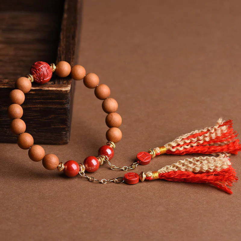 Peach Wood Pixiu Bracelet for Wealth & Protection 8mm Beads - Image 4