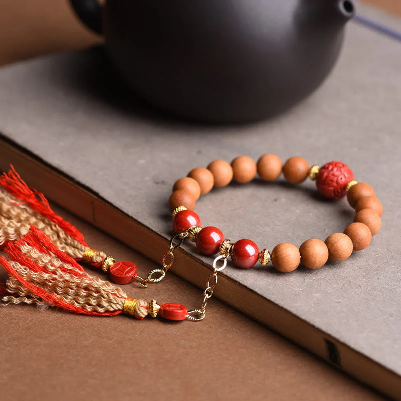 Peach Wood Pixiu Bracelet for Wealth & Protection 8mm Beads - Image 5