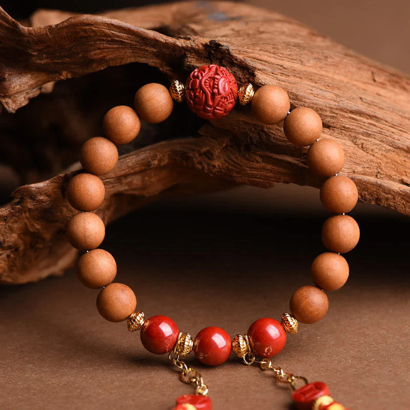 Peach Wood Pixiu Bracelet for Wealth & Protection 8mm Beads - Image 7