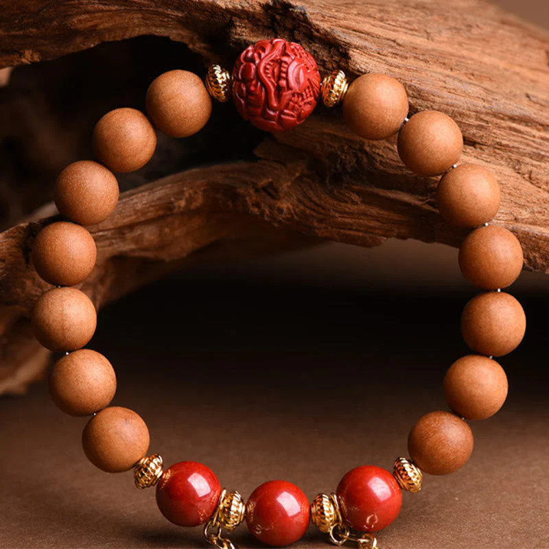 Peach Wood Pixiu Bracelet for Wealth & Protection 8mm Beads - Image 9