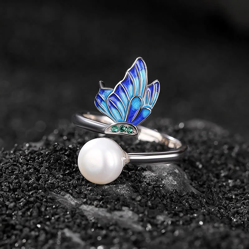 925 Sterling Silver Pearl Butterfly Healing Jewelry Set - Image 11
