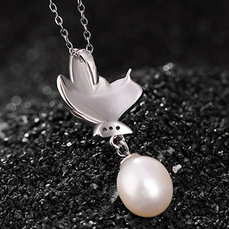 925 Sterling Silver Pearl Butterfly Healing Jewelry Set - Image 4