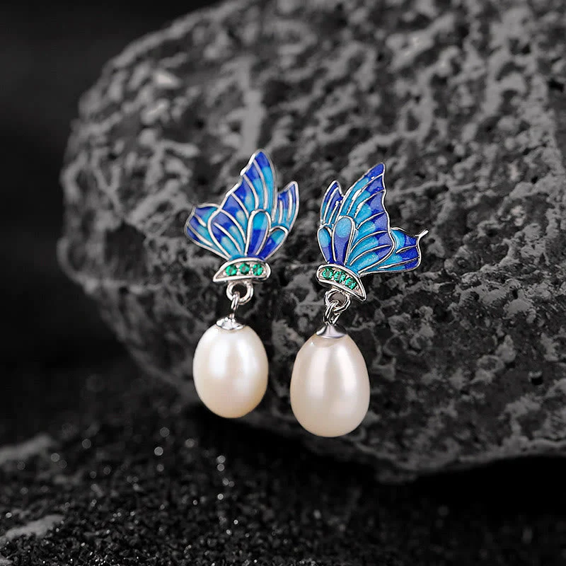 925 Sterling Silver Pearl Butterfly Healing Jewelry Set - Image 7