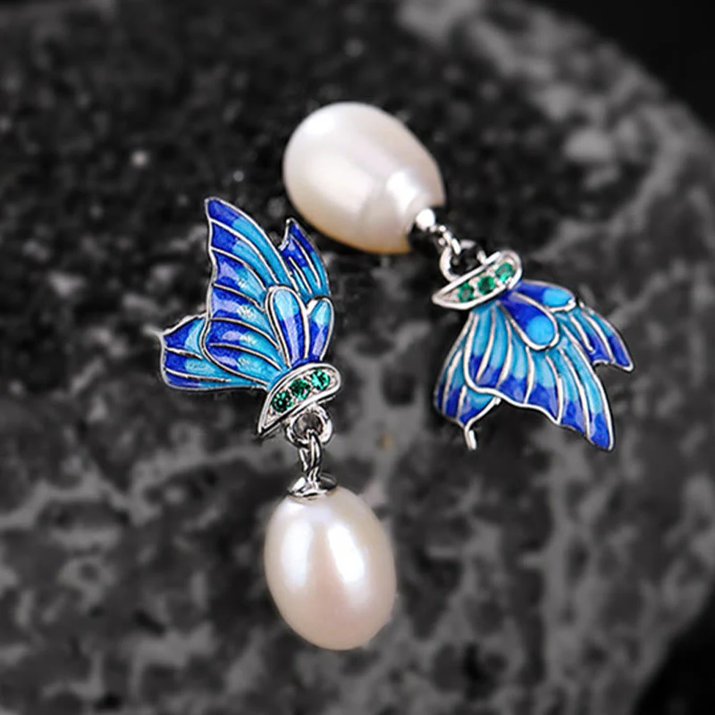 925 Sterling Silver Pearl Butterfly Healing Jewelry Set - Image 8