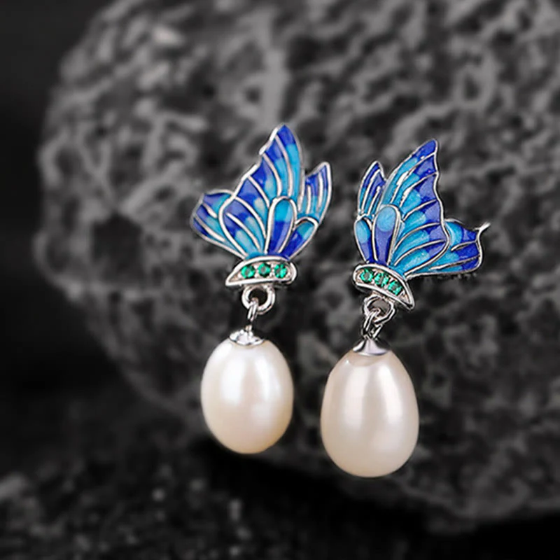 925 Sterling Silver Pearl Butterfly Healing Jewelry Set - Image 9