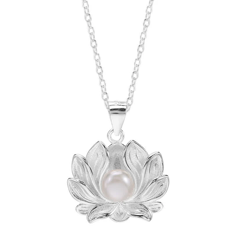 6mm Pearl Lotus Pendant Necklace – Wealth & Enlightenment - Image 10