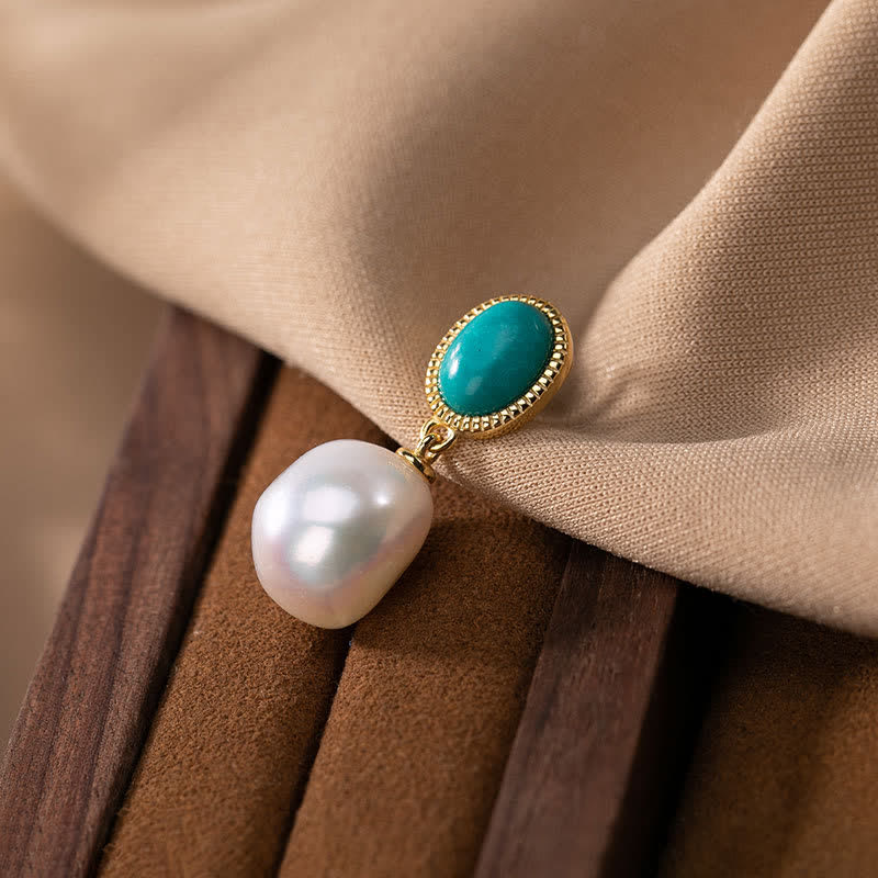 925 Sterling Silver Pearl Turquoise Healing Jewelry Set - Image 7