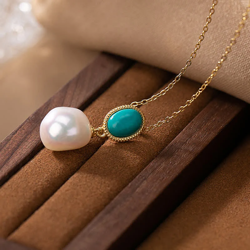 925 Sterling Silver Pearl Turquoise Healing Jewelry Set - Image 9