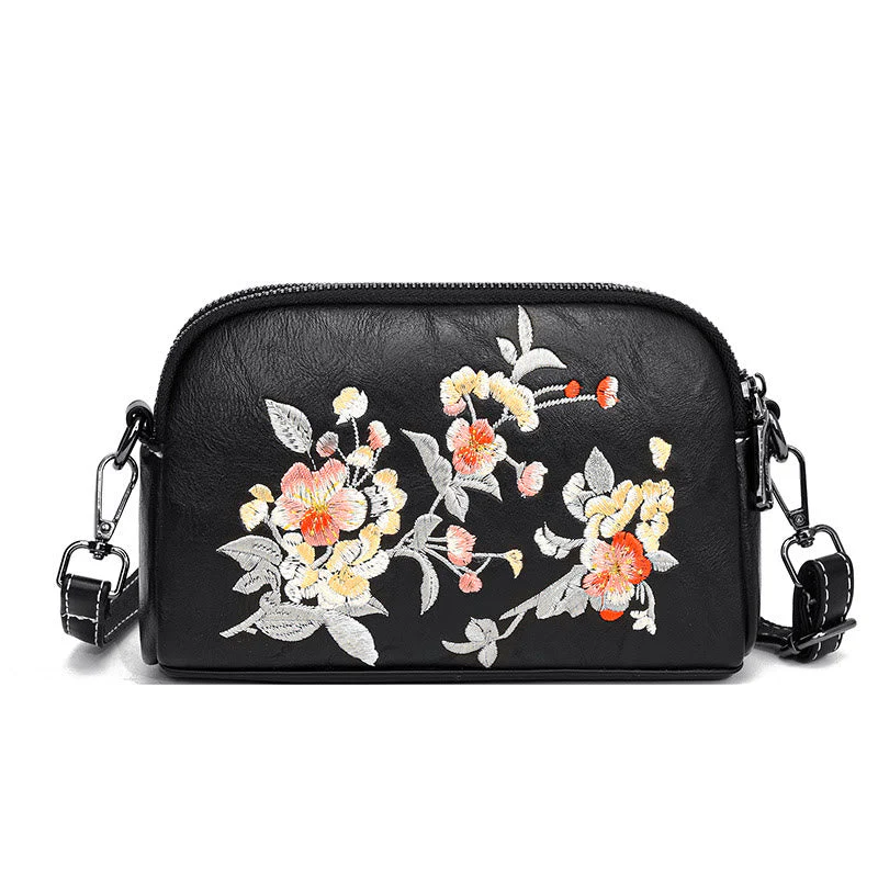 Peony Su Embroidery Crossbody Bag 15cm Shoulder Bag - Image 10