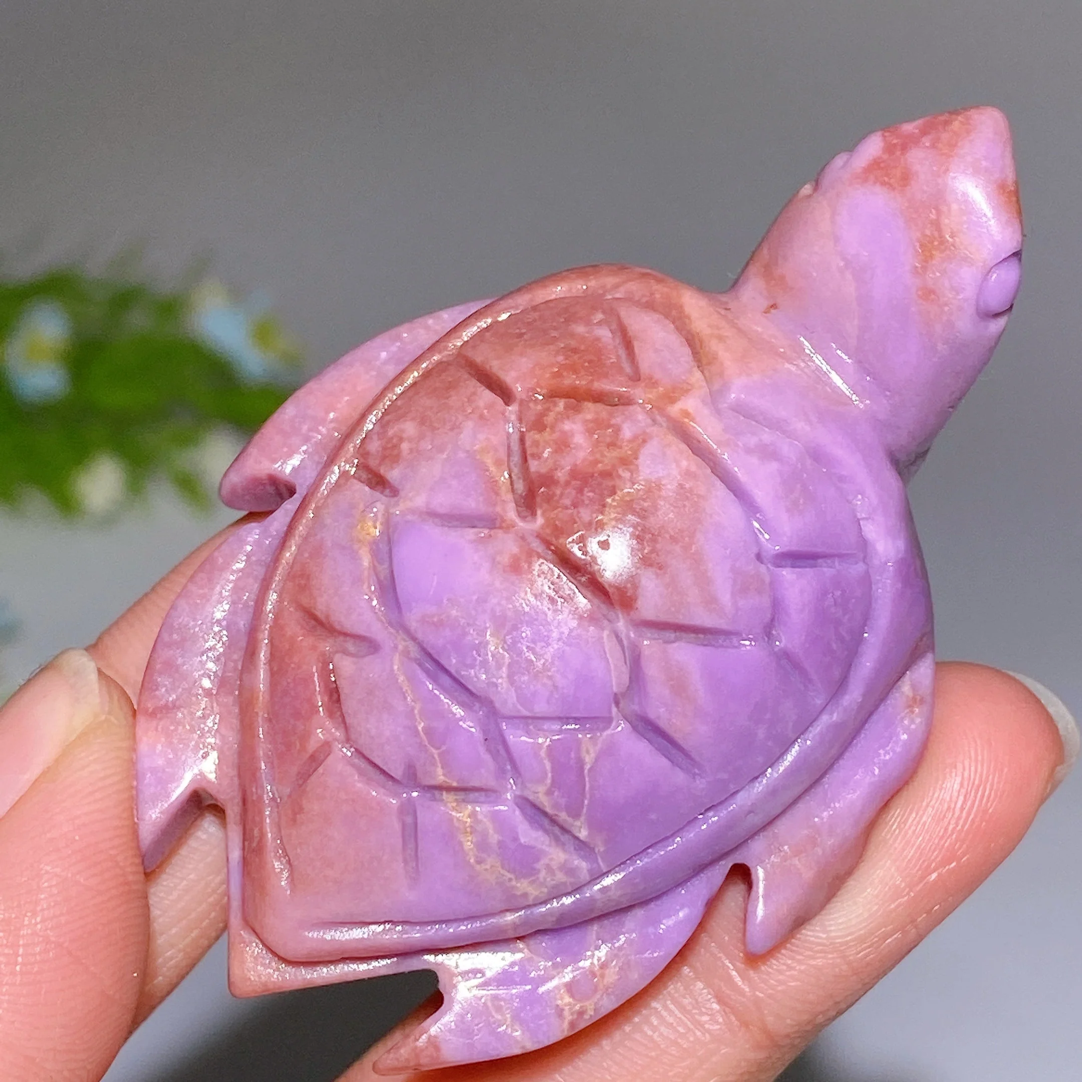2.0-2.4 inch Phosphosiderite Crystal Turtle Carving Figurine - Image 2